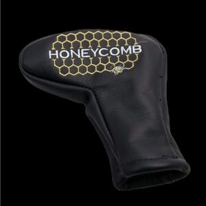 Honeycomb Black Putter Headcover with Yellow Embroidery